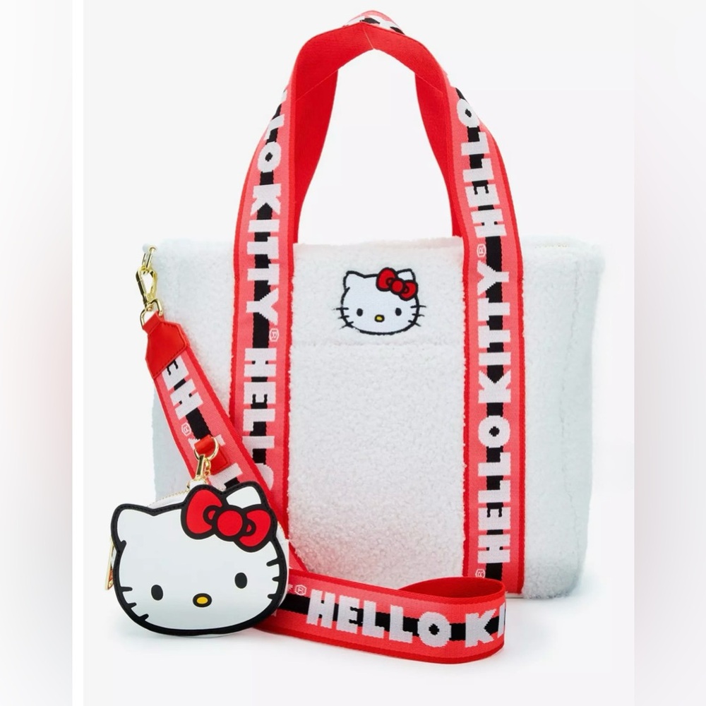 Loungefly Sanrio Hello Kitty Sherpa Tote with Coin Purse